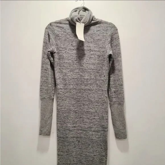 NWT ZARA Women MIDI Turtleneck Knit Pullover Dress in Heather Grey - Picture 9 of 11